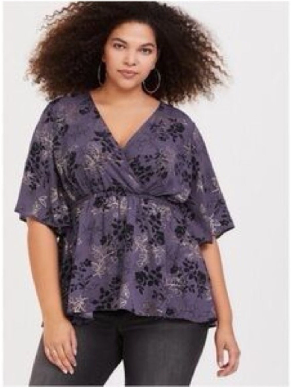 Torrid Floral Burnout Surplice Blouse Top Whimsigoth Fairy Romantic Fall Sheer 2
